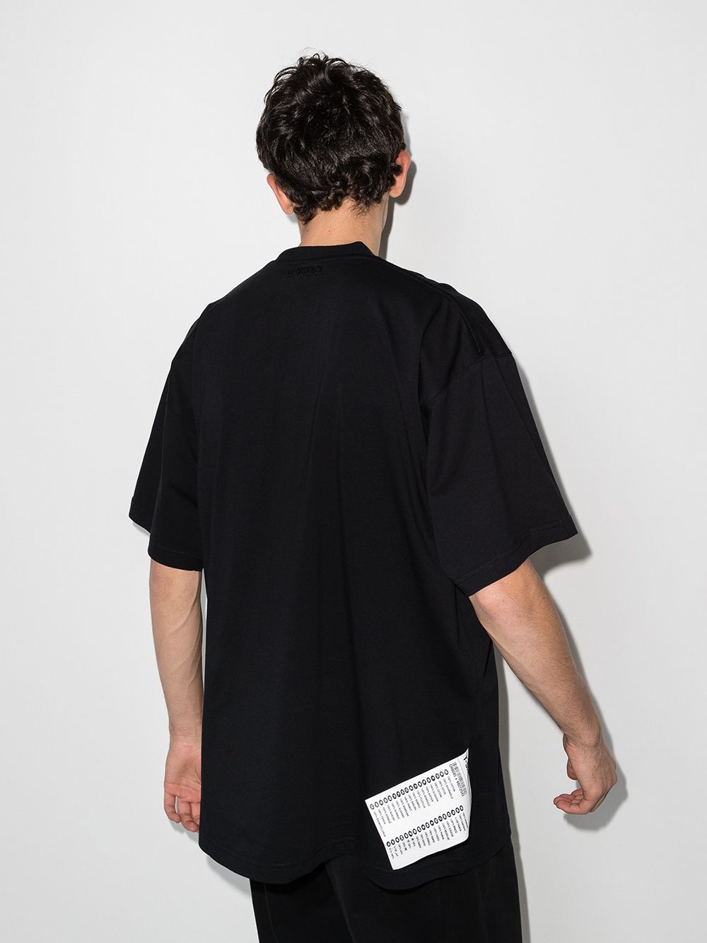 label-detail cotton T-shirt - 3
