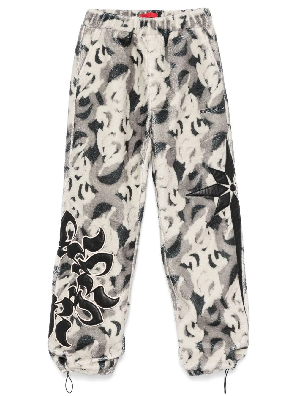 patterned fleece trousers - 1