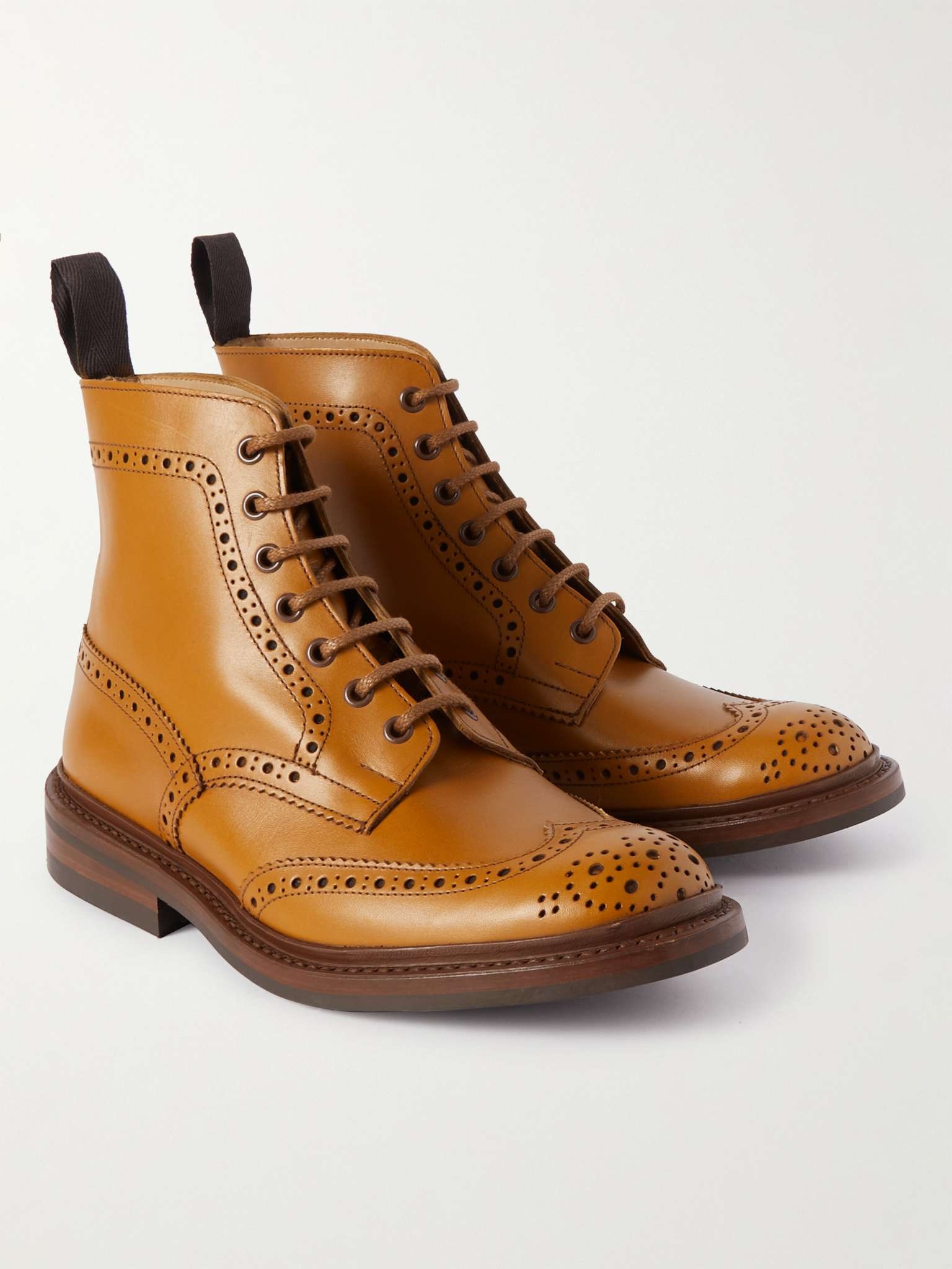 Stow Leather Brogue Boots - 4