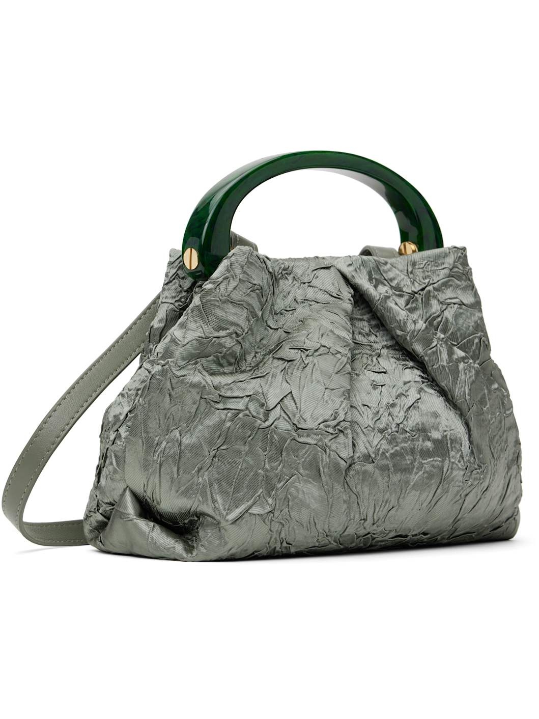 Green Small Folded Crushed Bag - 3