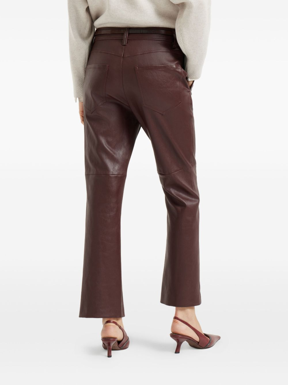 leather flared trousers - 4