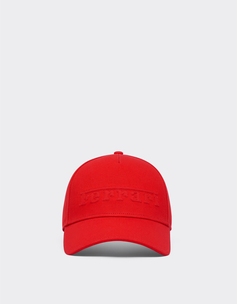 Cotton baseball cap with Ferrari logo embroidery 1