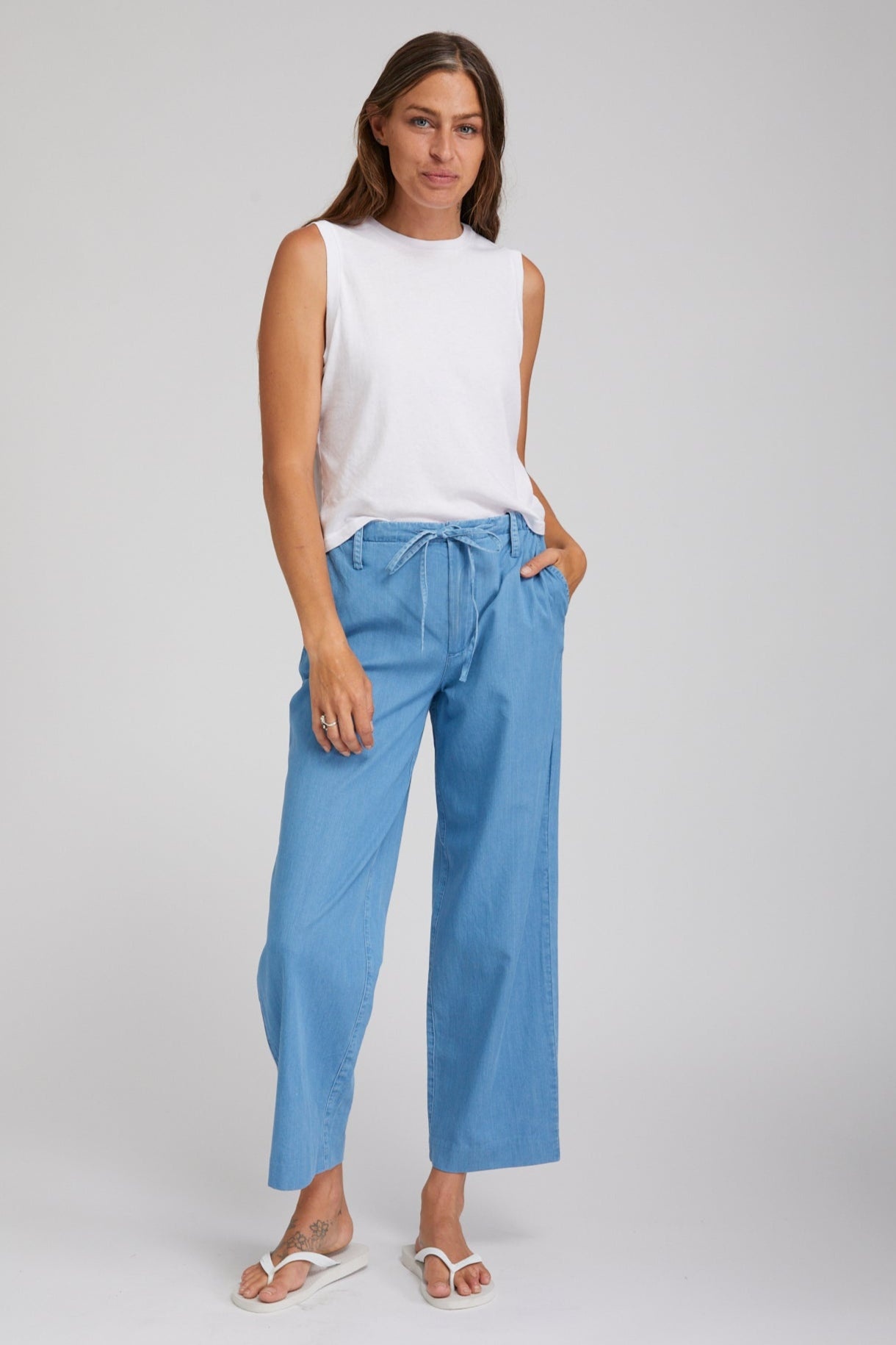DANIELLE CHAMBRAY AMALFI PANTS - 5