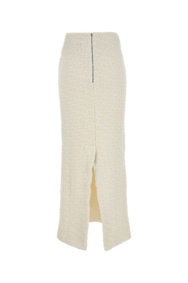Balenciaga Women White Stretch Bouclã¨ Skirt - 2