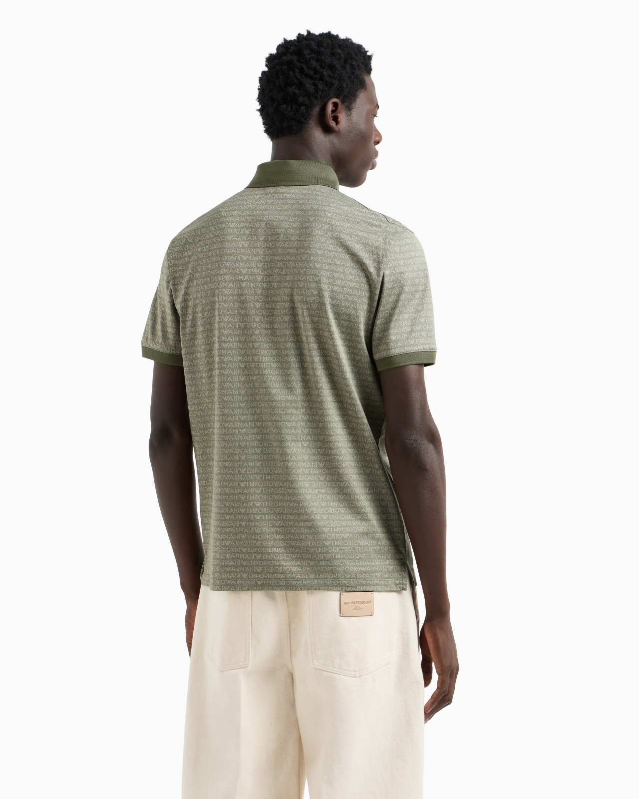 JERSEY POLO SHIRT WITH ALL-OVER JACQUARD LETTERING - 3