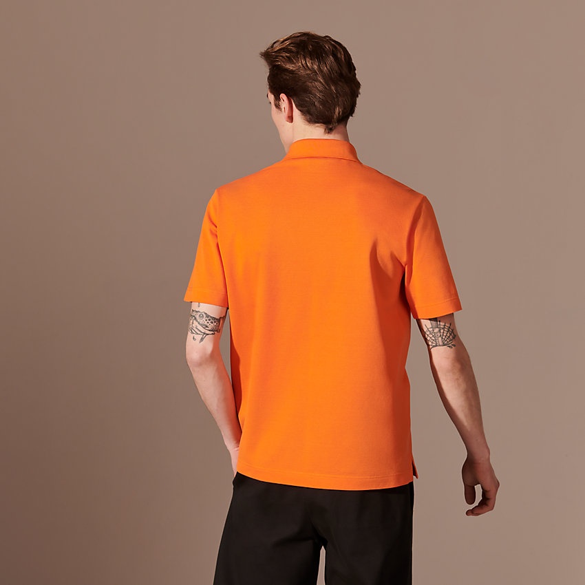 H embroidered buttoned polo shirt - 3