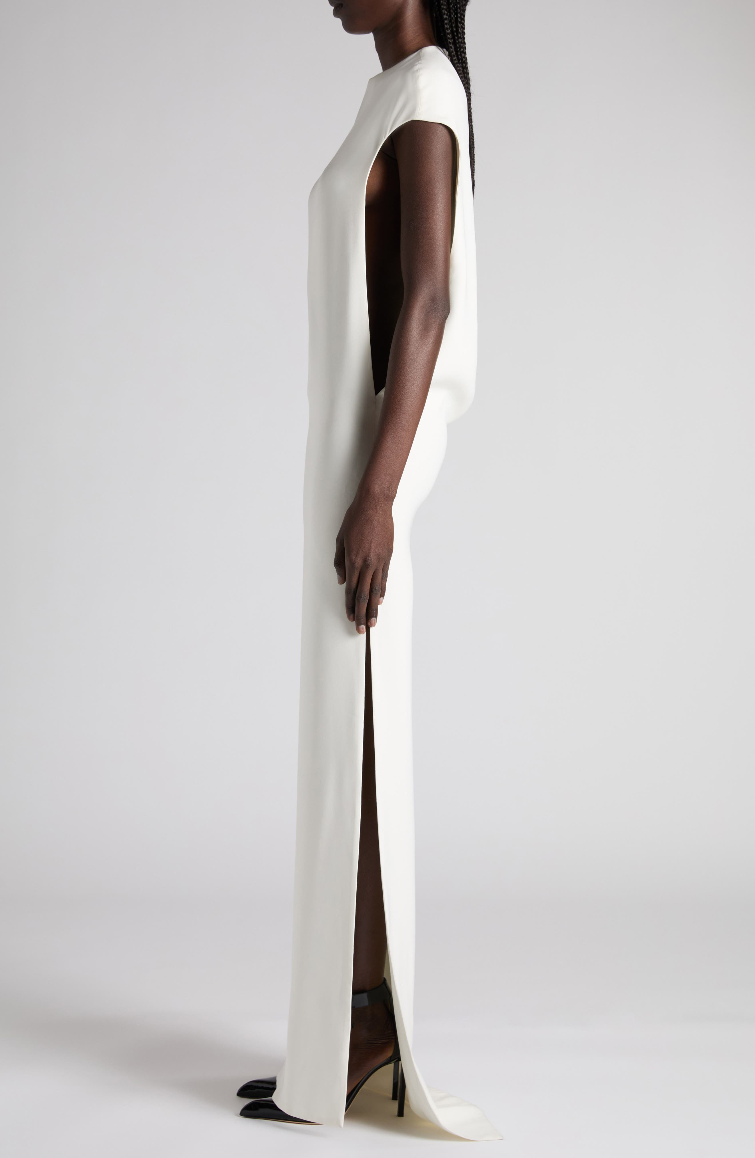 TOM FORD Stretch Silk Georgette Evening Gown in Chalk at Nordstrom - 3