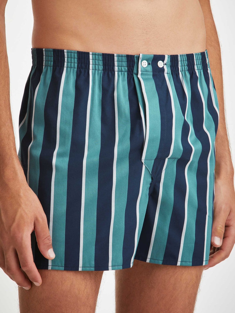 Men's Classic Fit Boxers Royal 221 Cotton Teal - 5