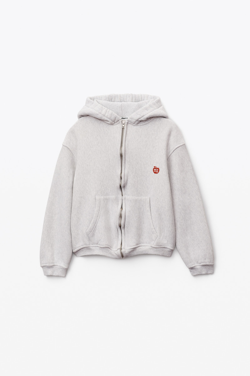 APPLE LOGO SHRUNKEN HOODIE IN TERRY 1