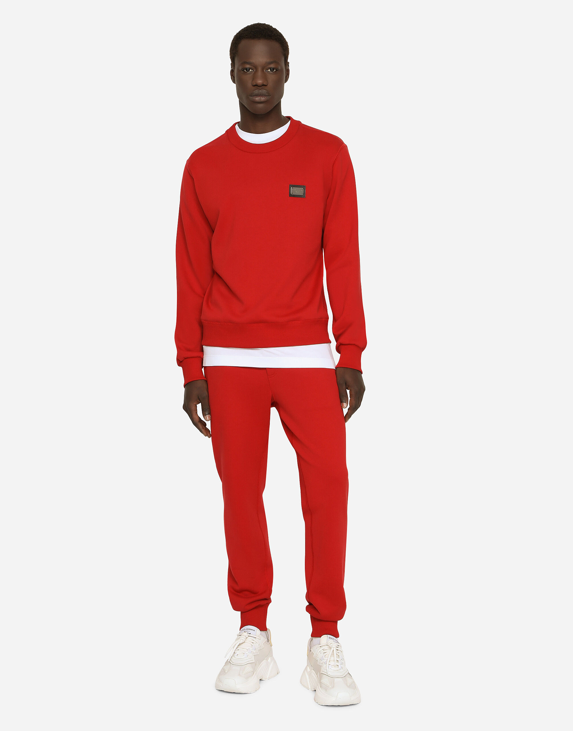Jersey sweatshirt with branded tag - 2