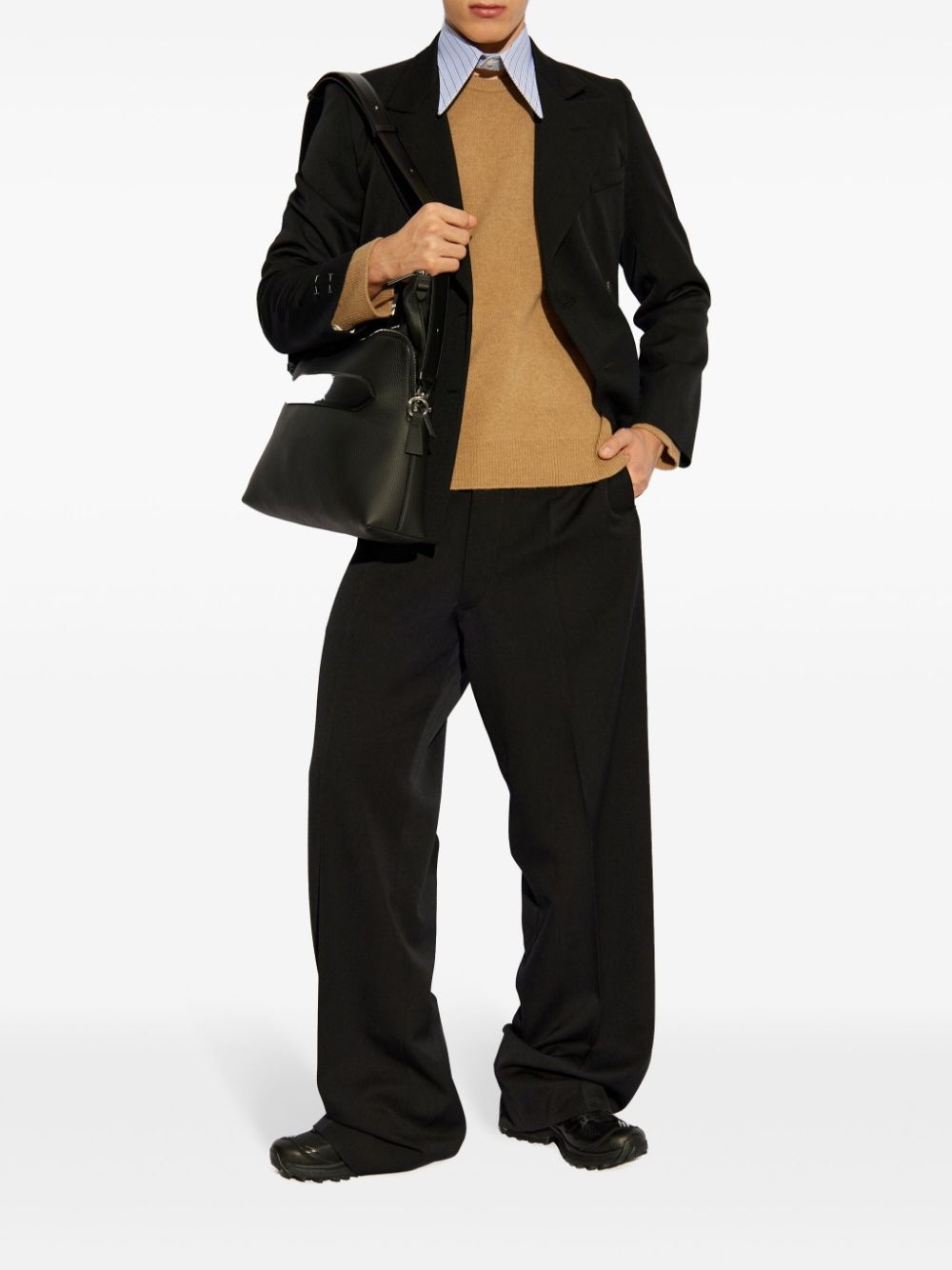 four-stitch wool trousers - 2