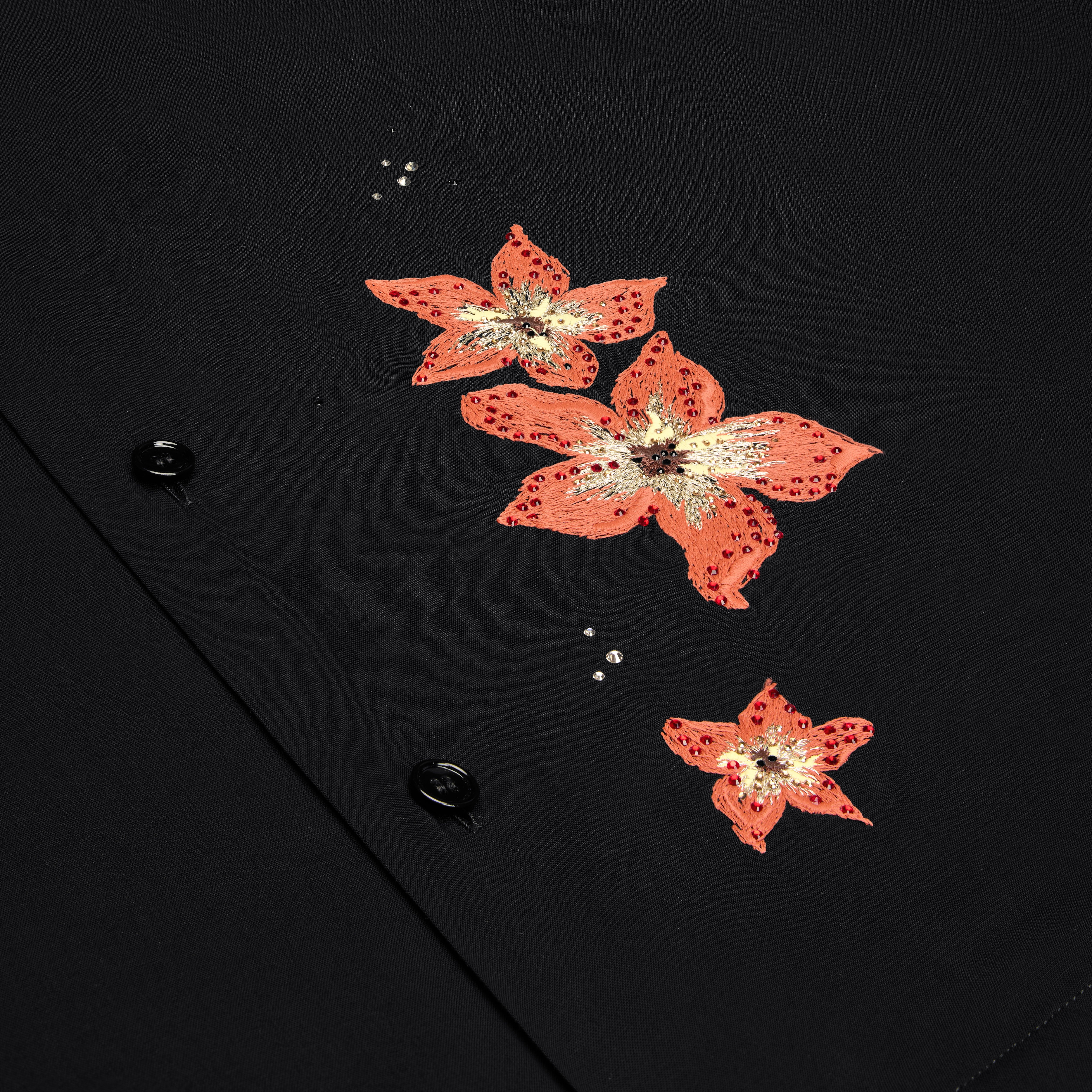 embroidered hawaiian shirt in viscose - 4