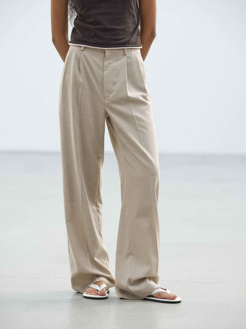 SUMMER TWIST CASHMERE PORA TWO-TUCK SLACKS 3