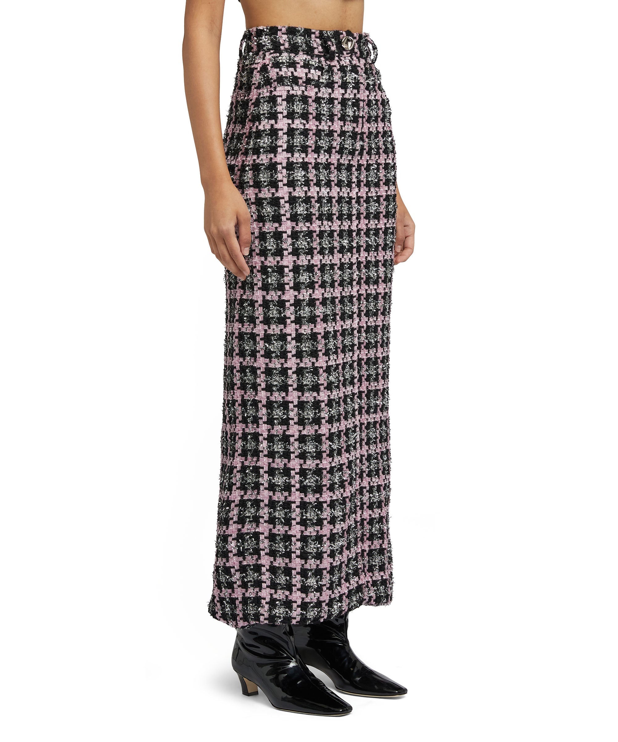Midi skirt with "Lurex Check Tweed" motif - 4