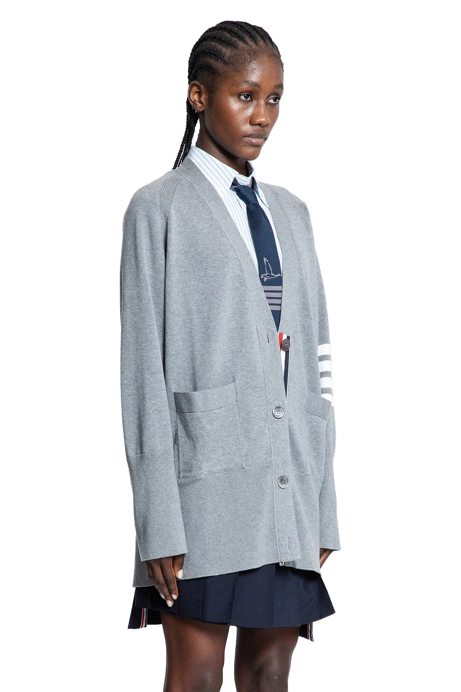Cotton-4-Bar-V-Neck-Cardigan - 2