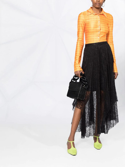 MSGM asymmetric draped skirt outlook