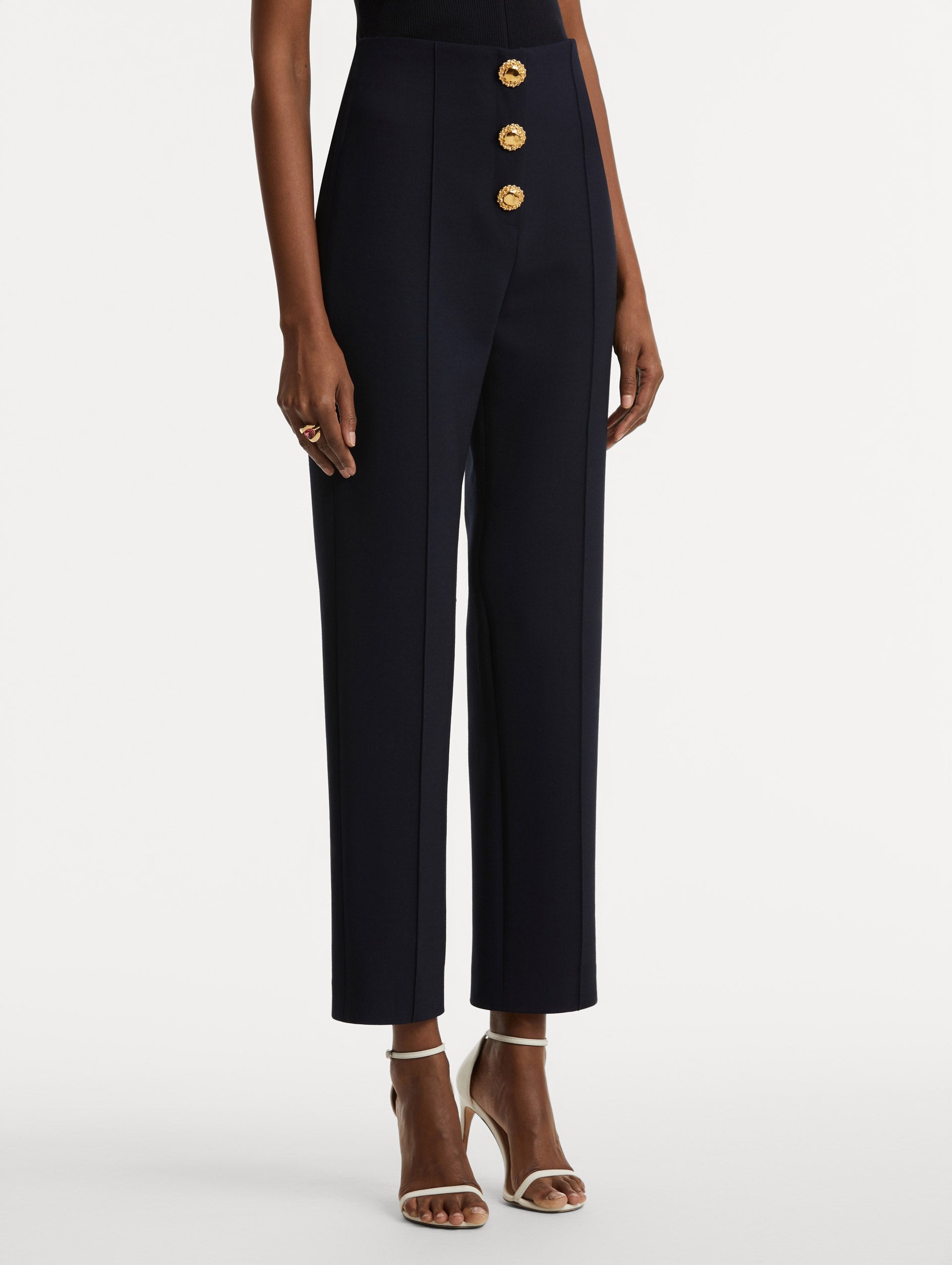 BUTTON-DETAILED WOOL PANT - 5