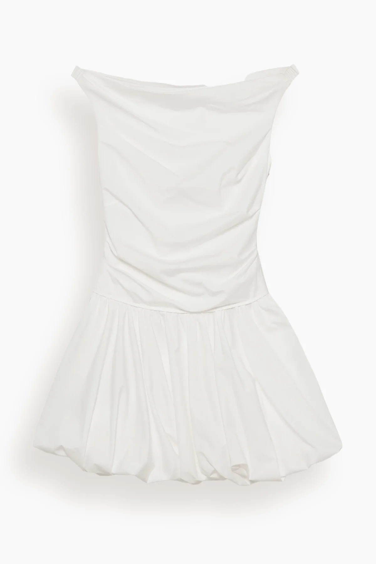 Salina Cotton Bubble Mini Dress in White - 1