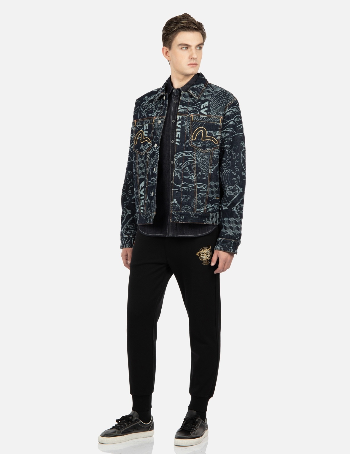 ALLOVER JAPANESE PATTERN JACQUARD DENIM JACKET - 3