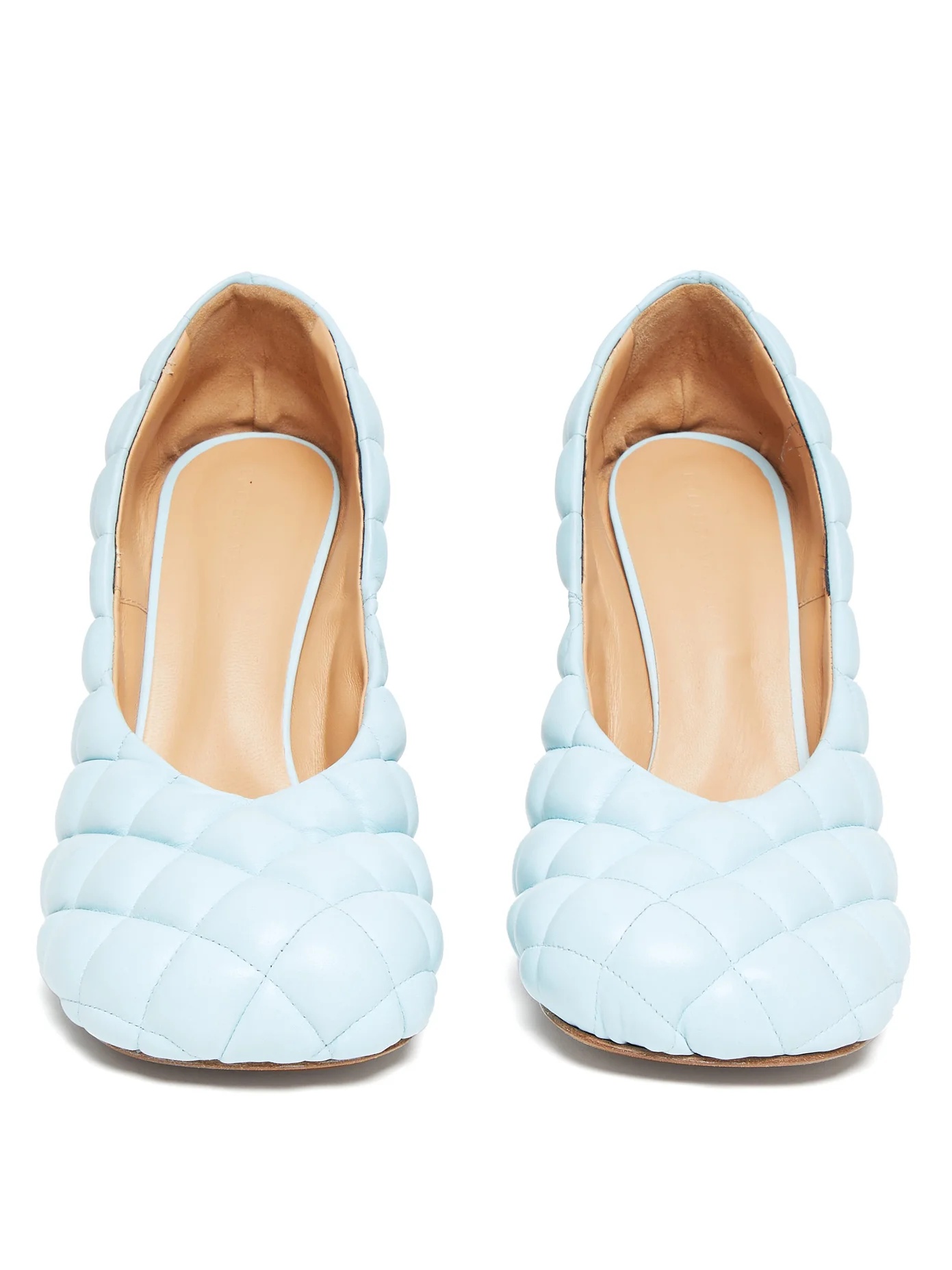 Square-toe quilted-leather pumps - 6