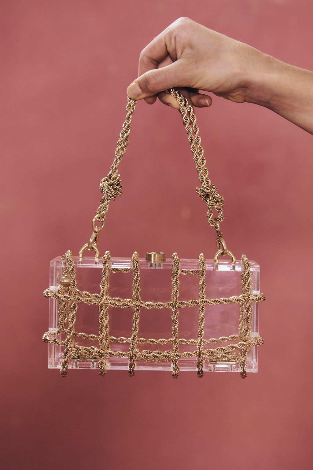 Cult Gaia Hajar Acrylic Chain Shoulder Bag