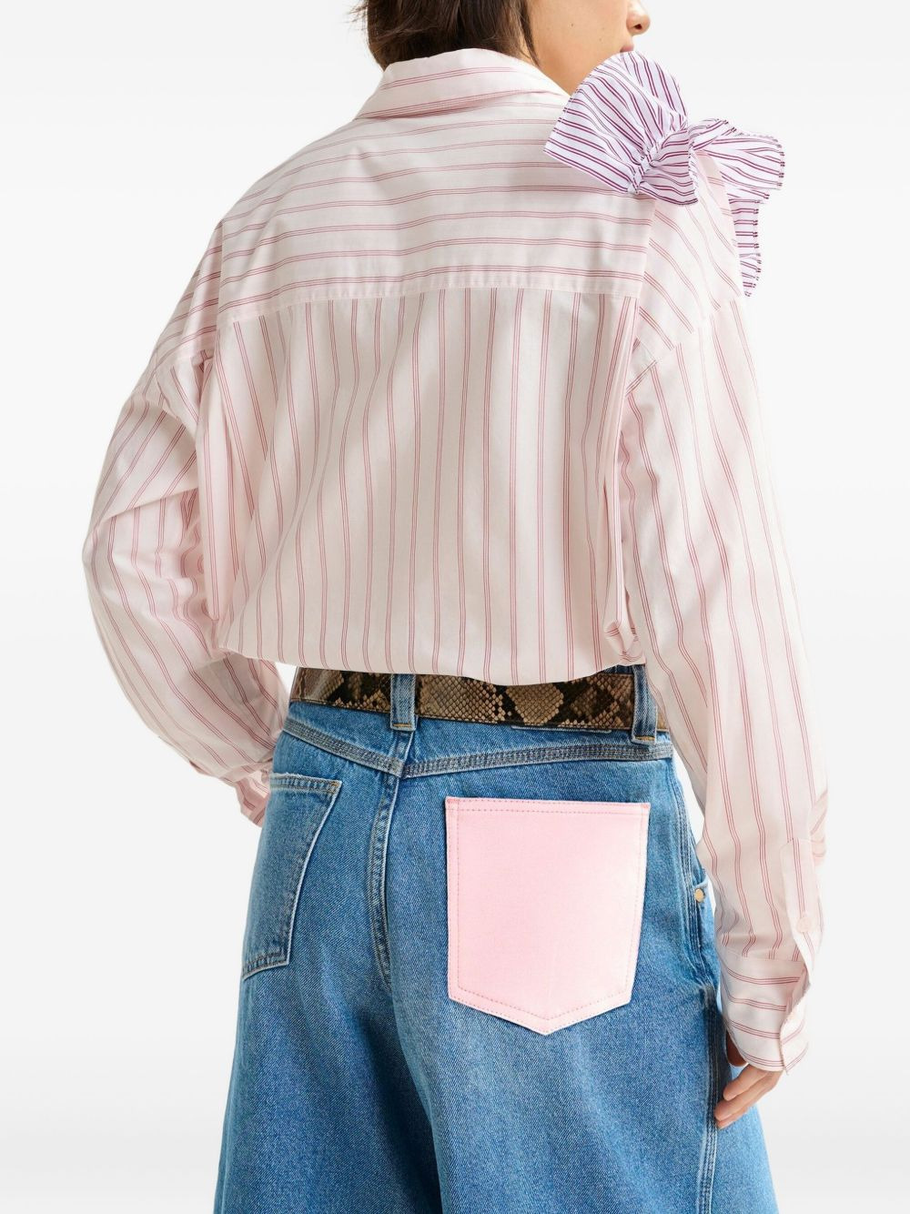Ibody ruffle-detail striped shirt - 4