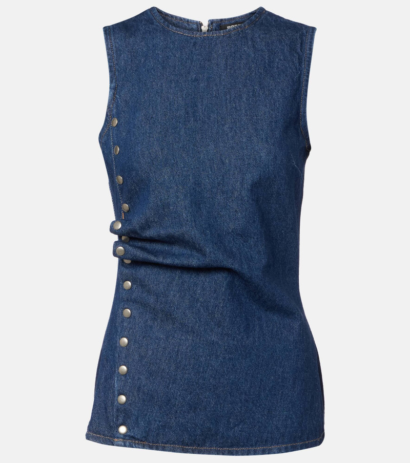Draped denim top 1