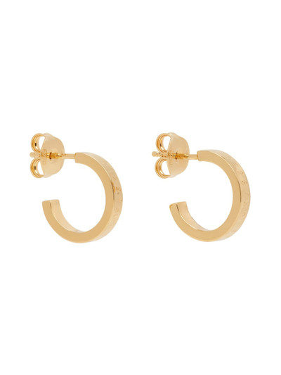 MM6 Maison Margiela Gold Numeric Minimal Signature Hoop Earrings outlook