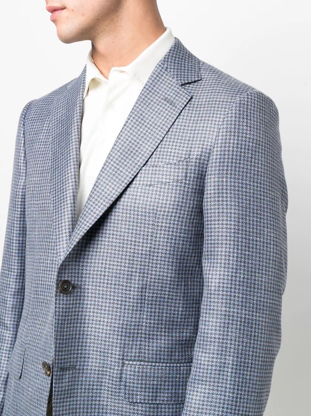 houndstooth-pattern single-breasted blazer - 5