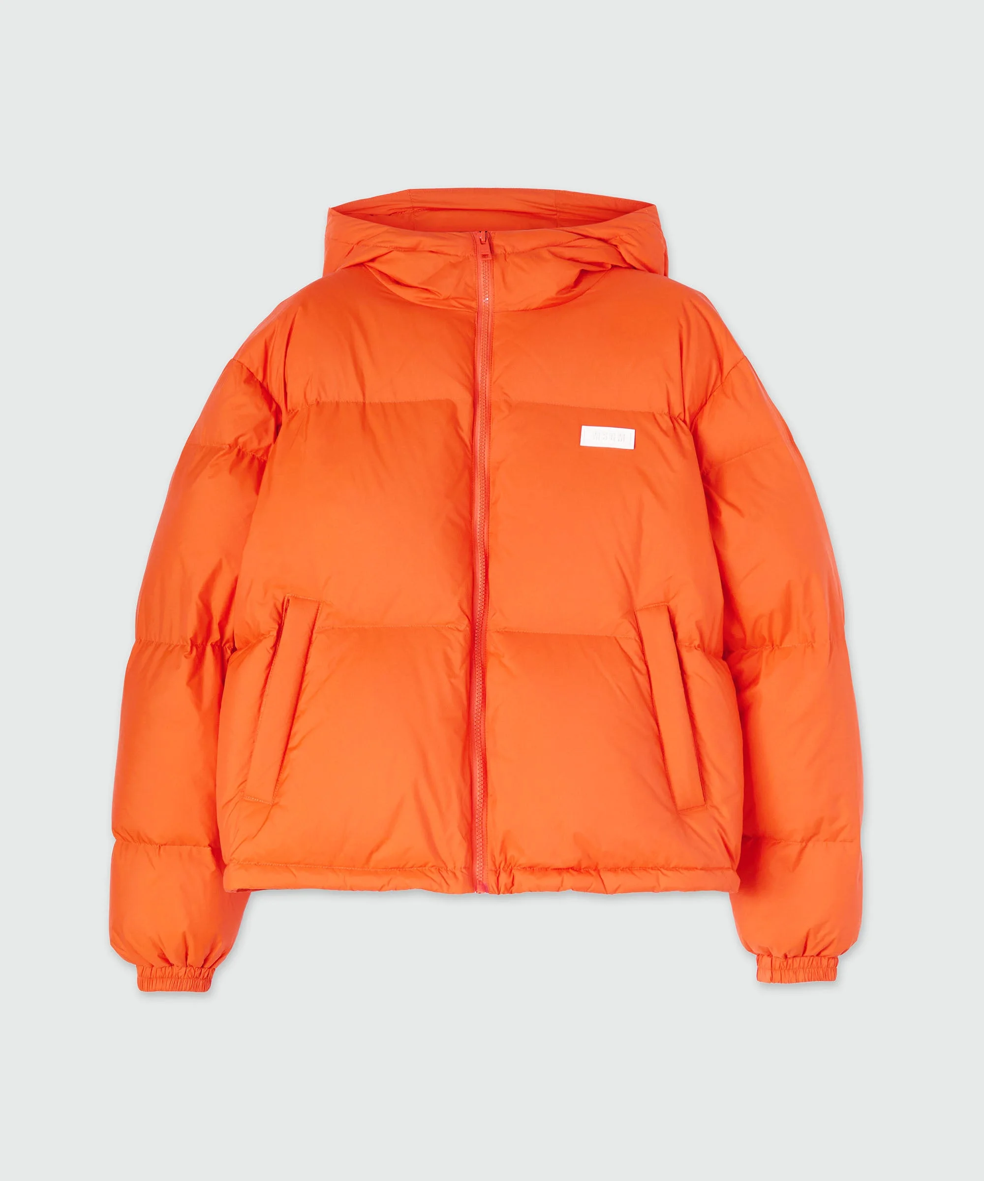 Orange ripstop nylon down jacket - 1