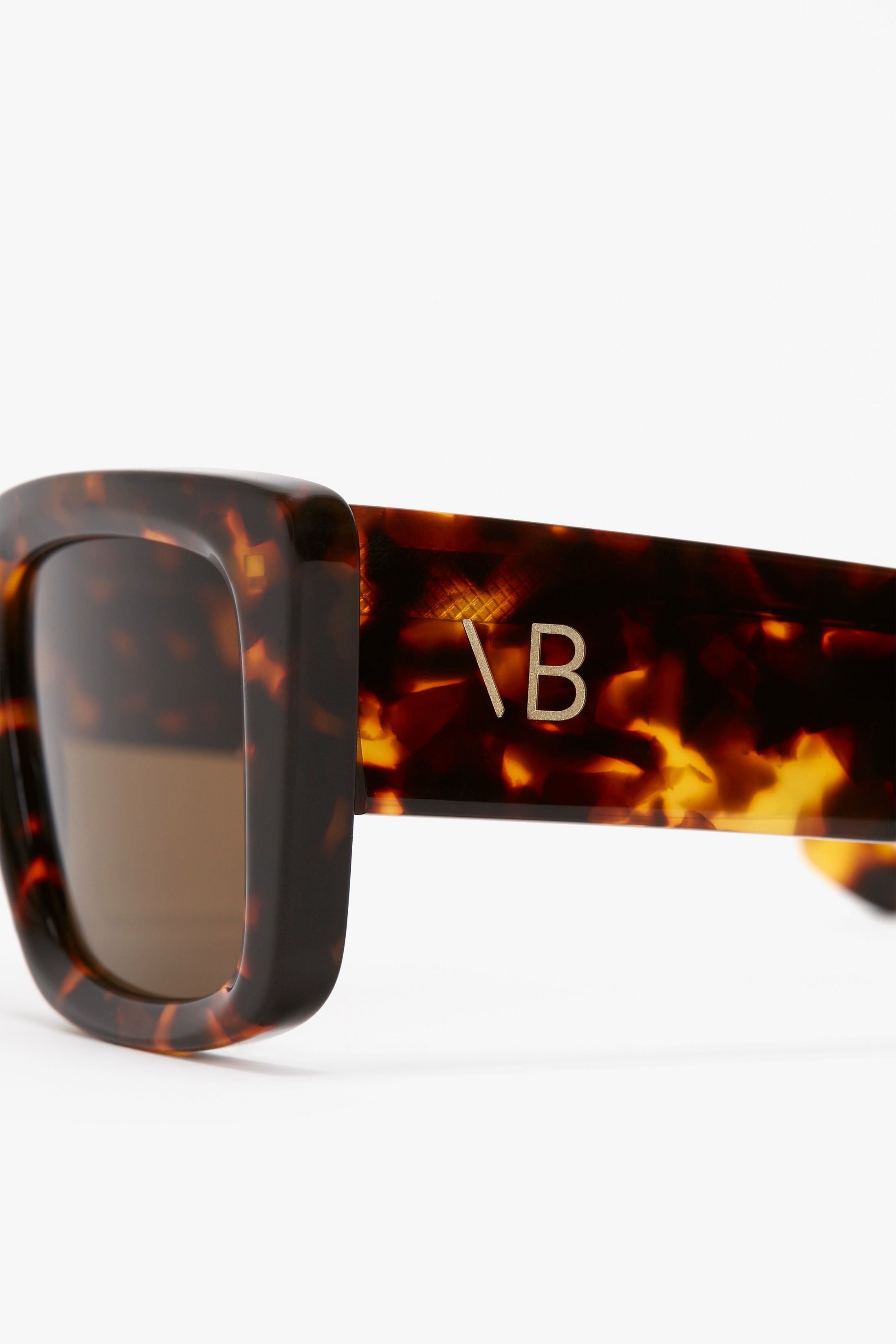 VB Monogram Detail Sunglasses in Dark Havana - 3
