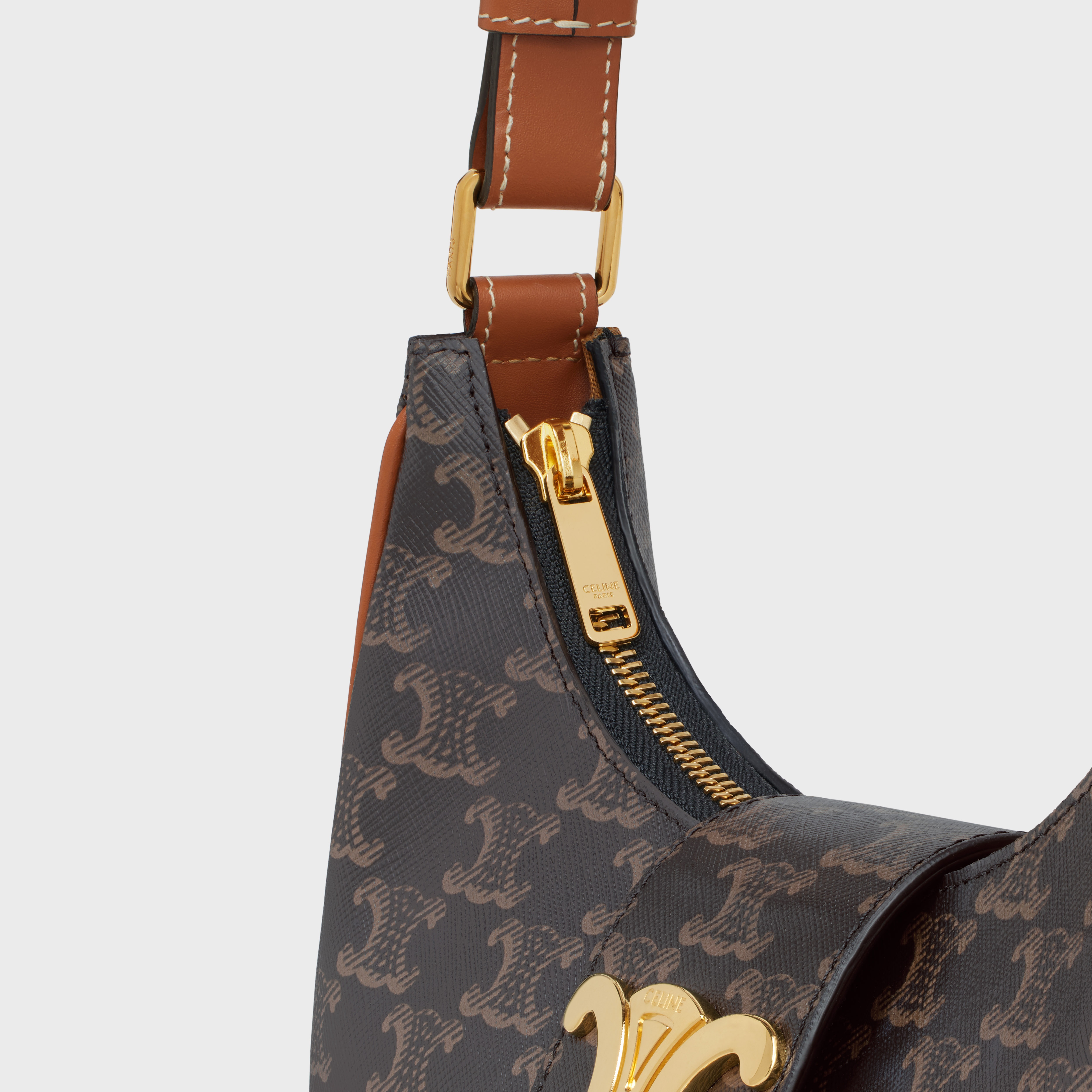Ava Triomphe Soft Bag in Triomphe Canvas and calfskin - 5