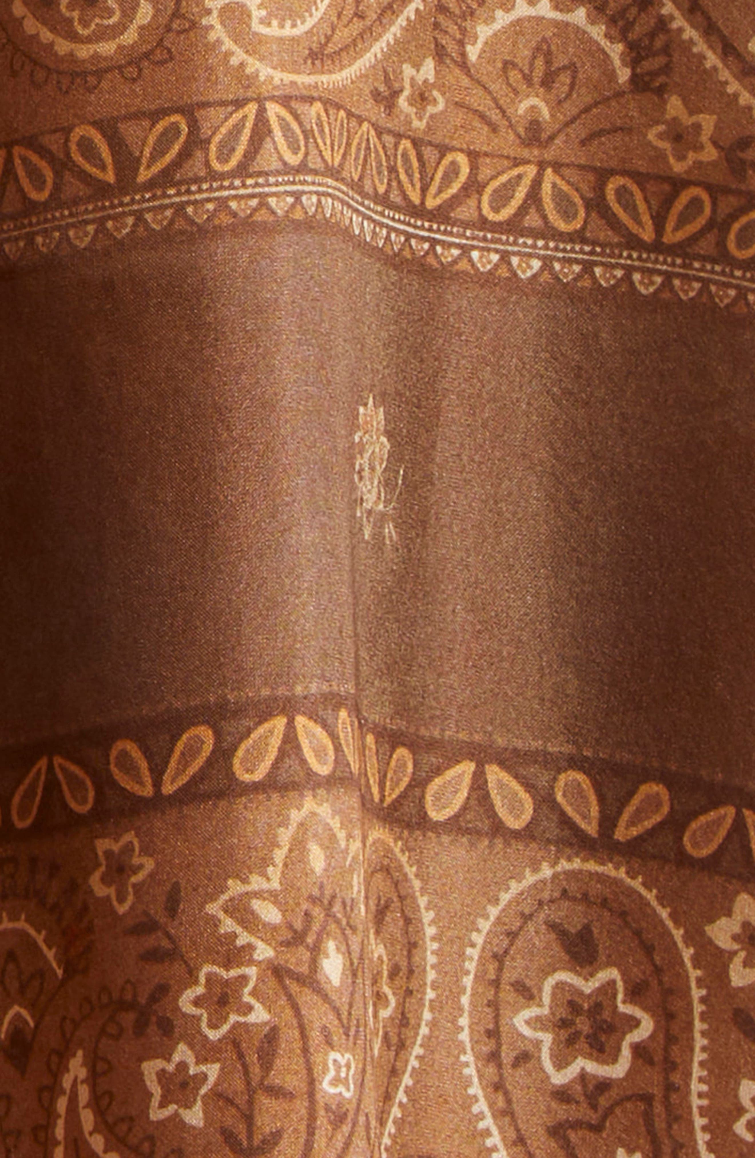 Zimmermann Lucky Oversize Silk Button-Up Shirt in Chocolate Bandana at Nordstrom - 6