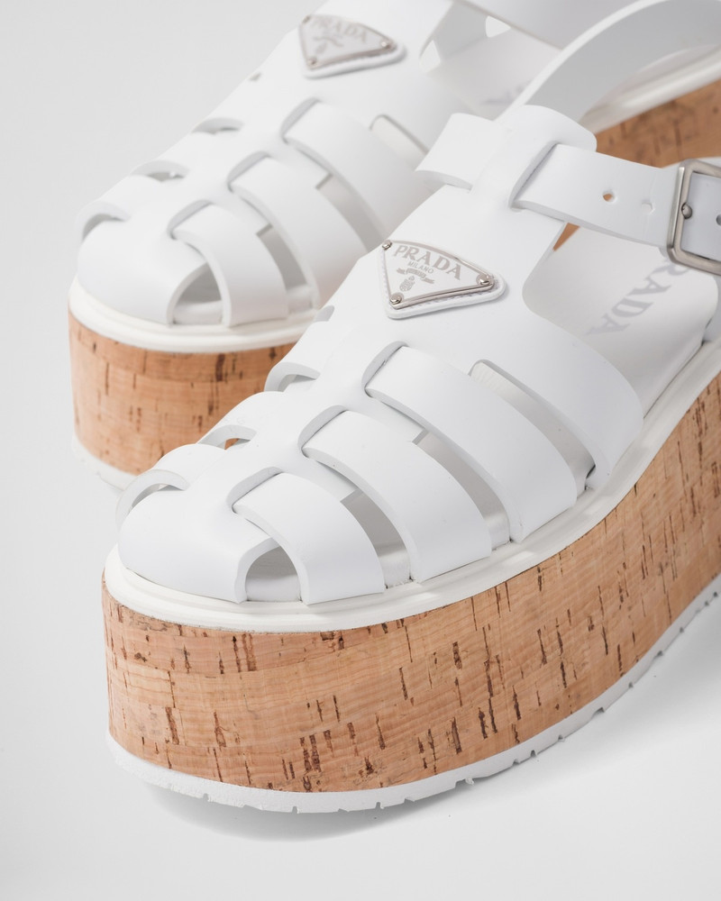 Rubber wedge platform sandals 7