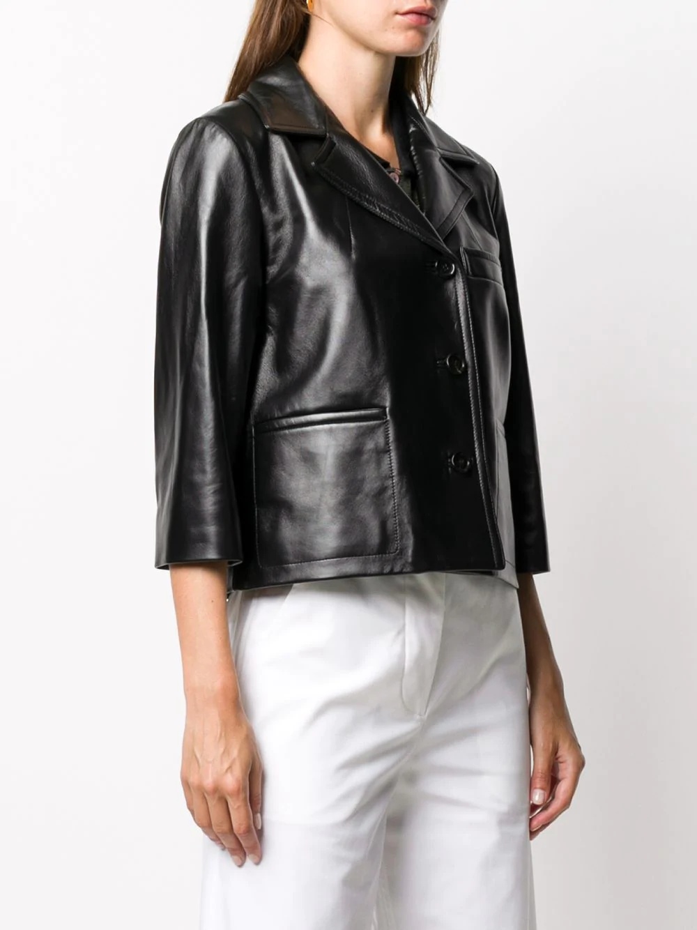 cropped sleeve blazer jacket - 3