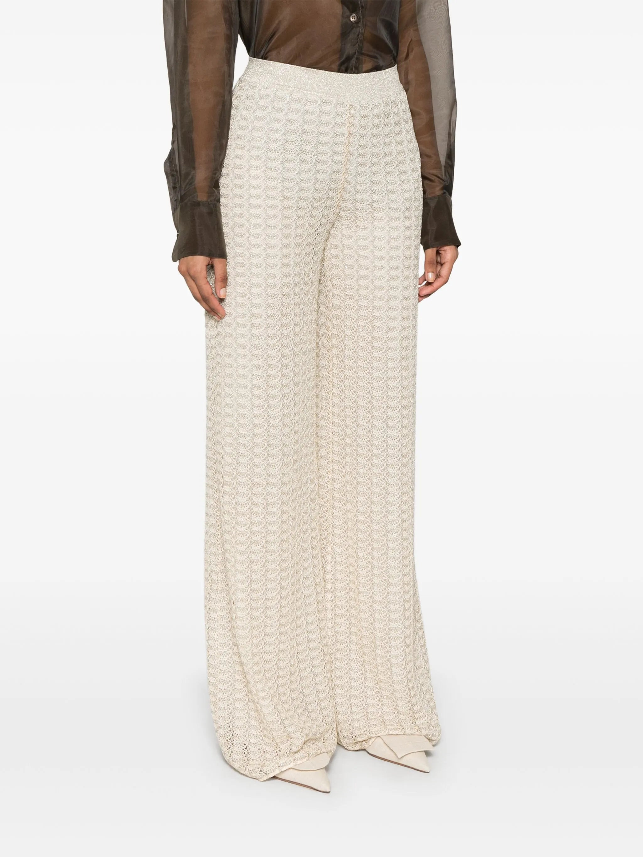 Viscose Lame Lace Trousers - 5