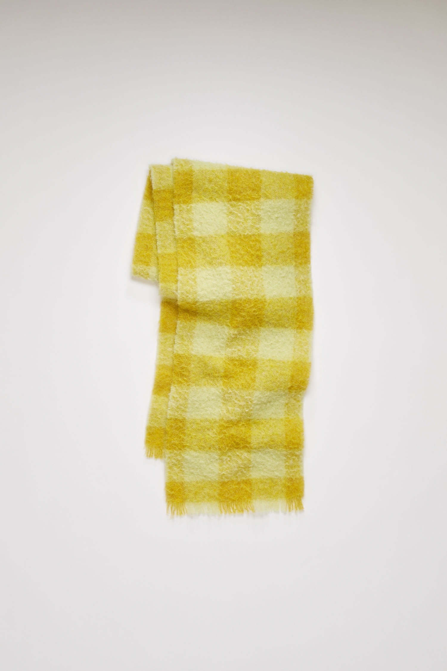 Checked scarf soft yellow/sharp yellow - 2