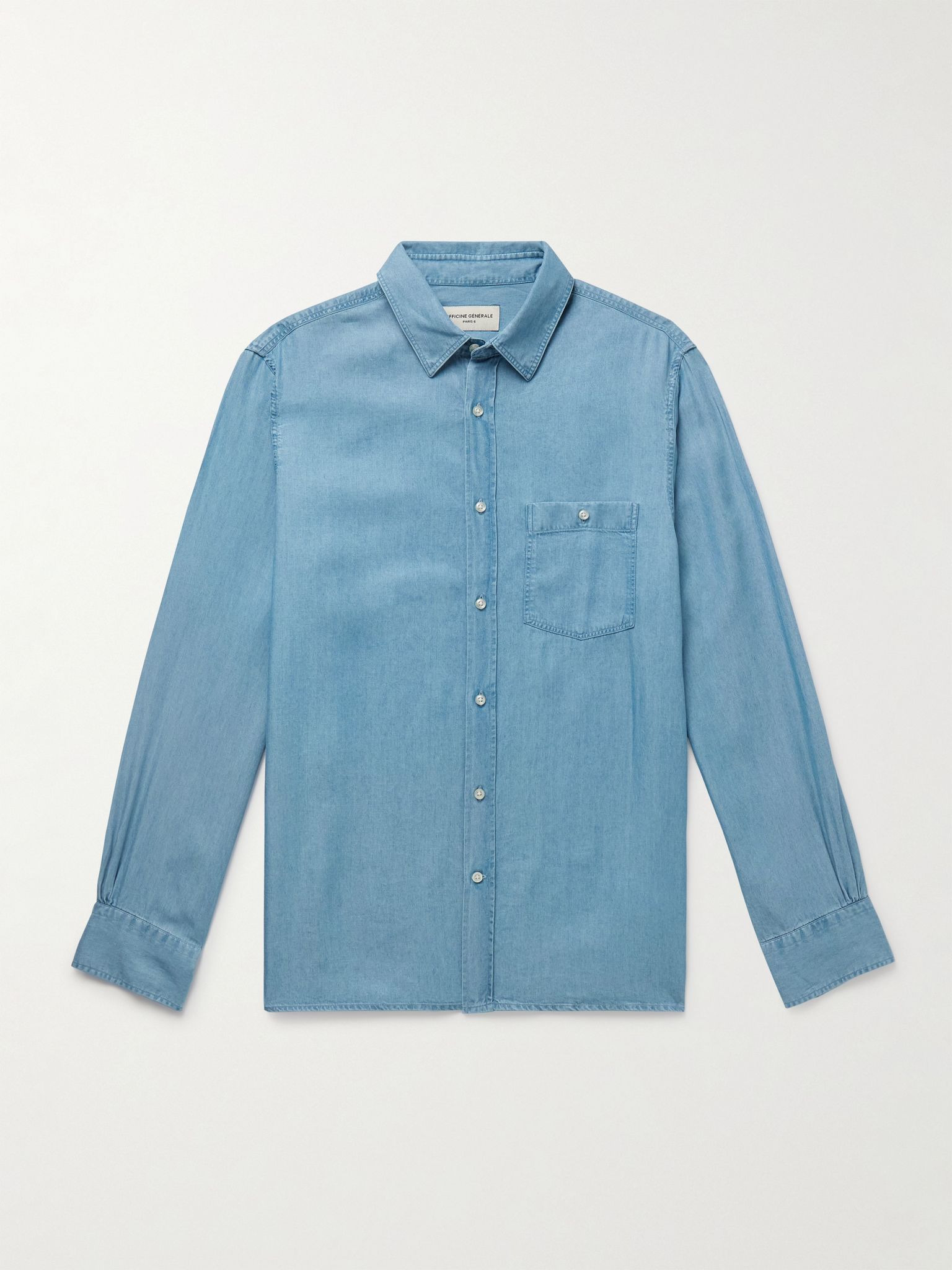 Alex Lyocell-Chambray Shirt Blue - 1
