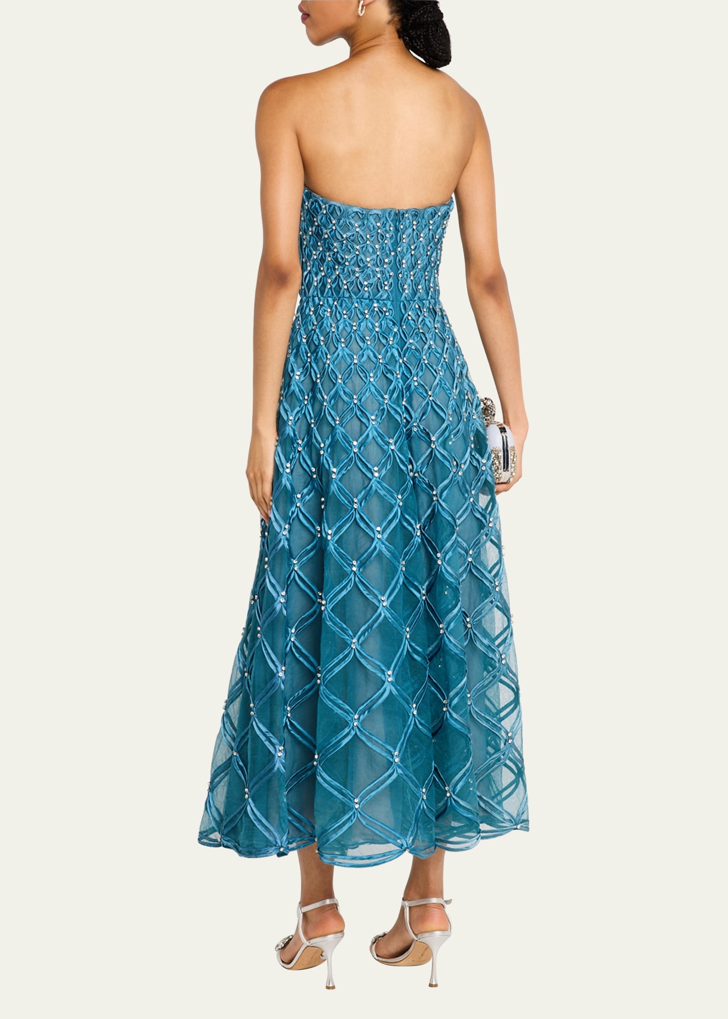 Xolani Strapless Embellished Midi Dress - 3