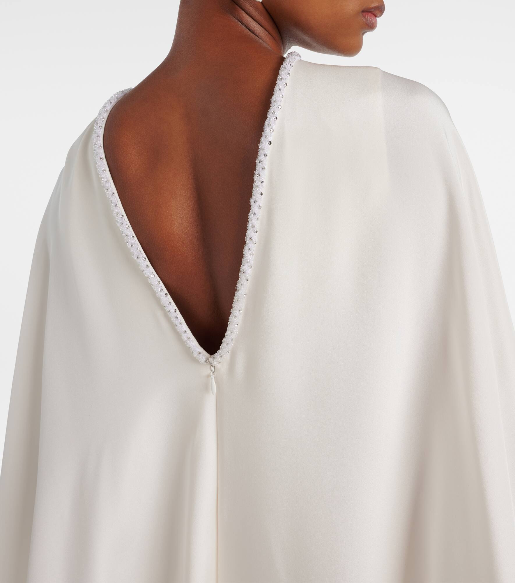 Poker cape-detail silk gown - 6