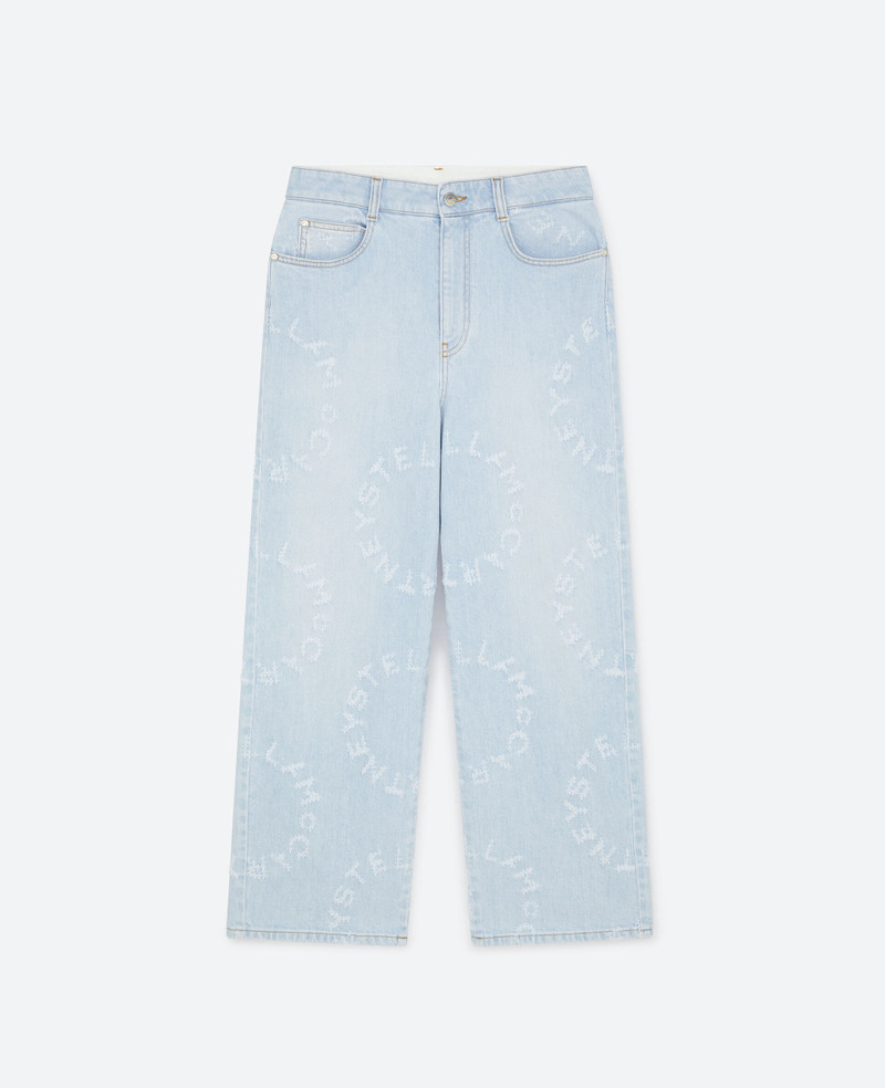 Laser Logo Cropped Denim Pants 1