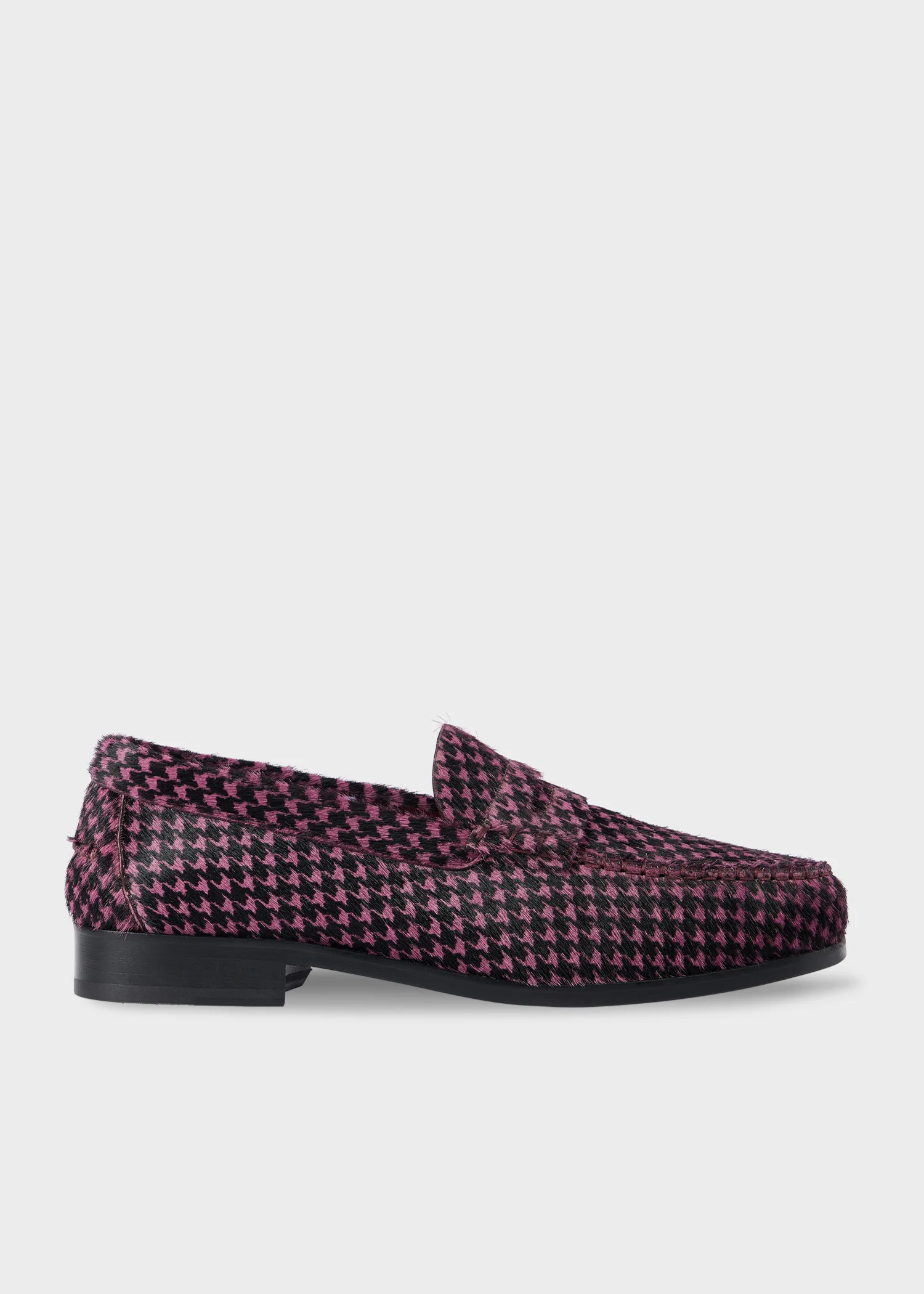 Purple Houndstooth 'Lido' Loafers - 1