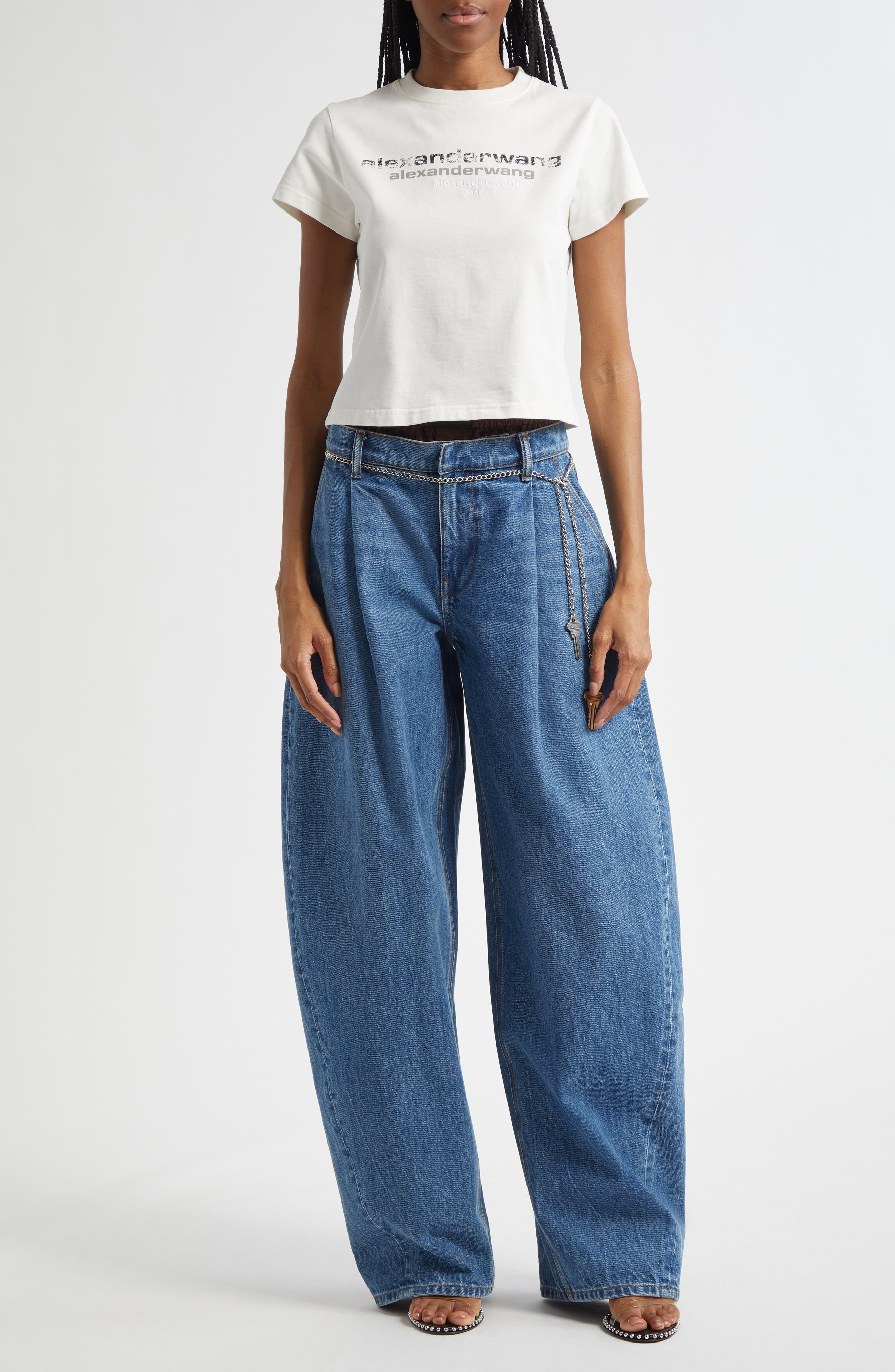Alexander Wang Pre-Style Brief Waistband Denim Balloon Leg Jeans in Deep Blue at Nordstrom - 2