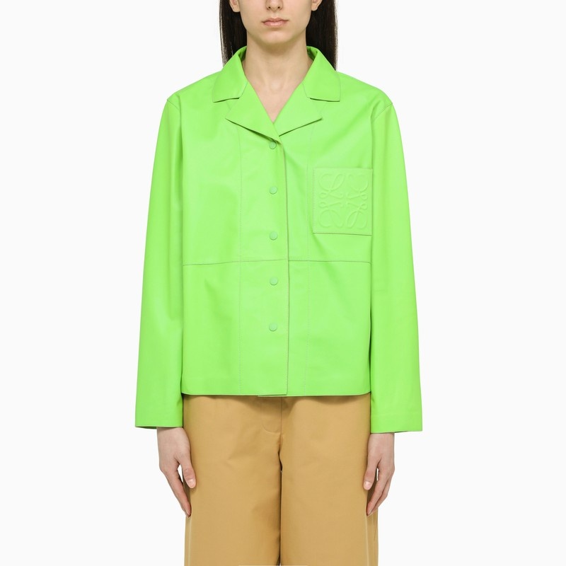 Green nappa bowling shirt - 1