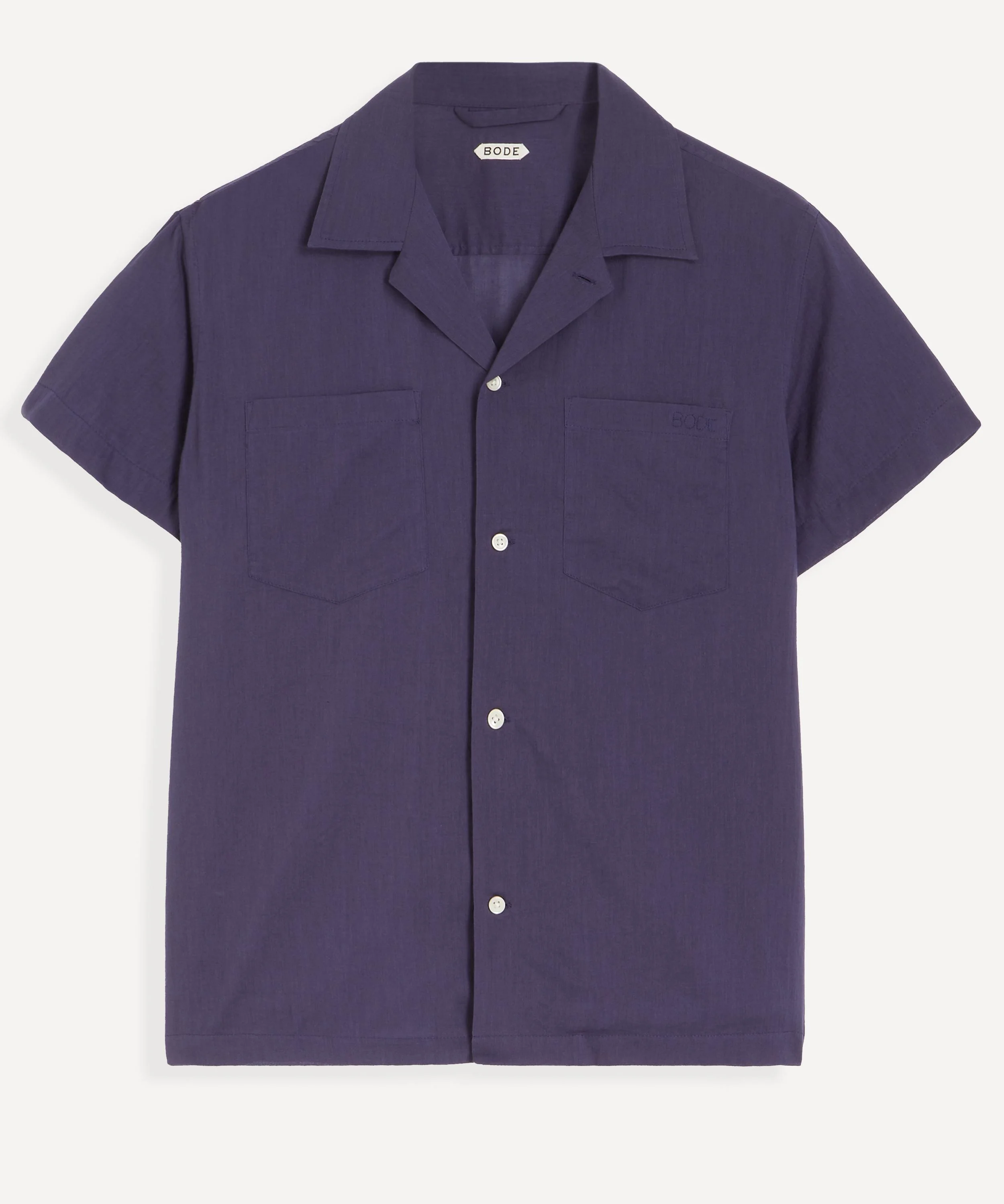 Voile Short-Sleeve Shirt in Navy - 1