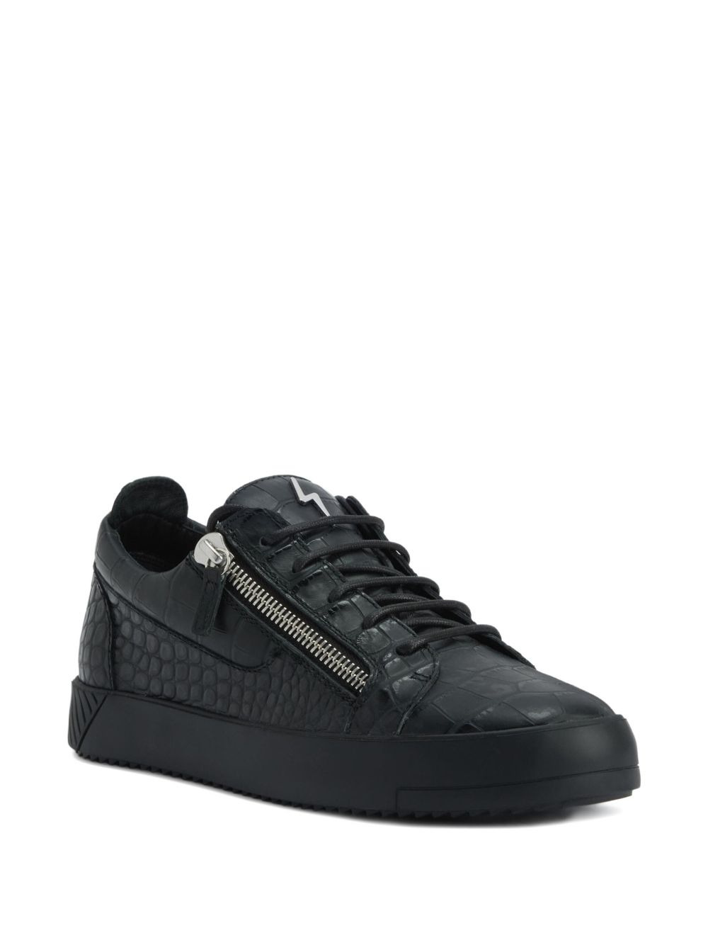 Frankie crocodile-effect zip trainers - 2