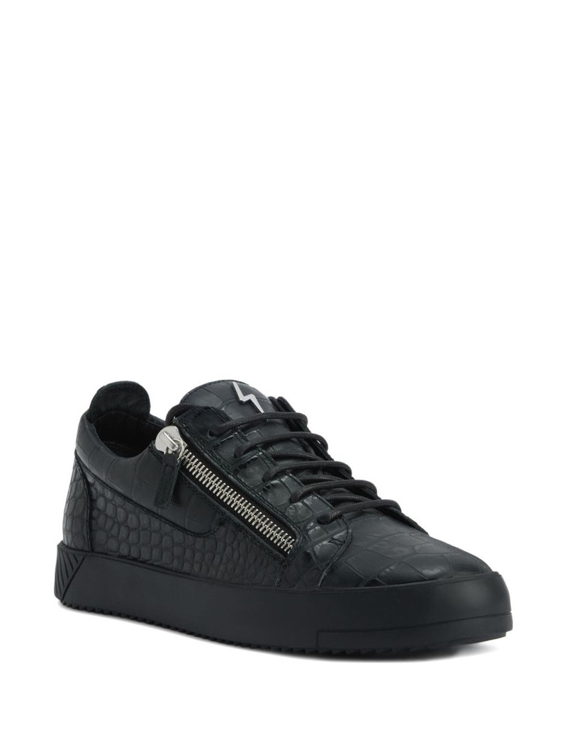 Giuseppe Zanotti Frankie crocodile-effect zip trainers outlook
