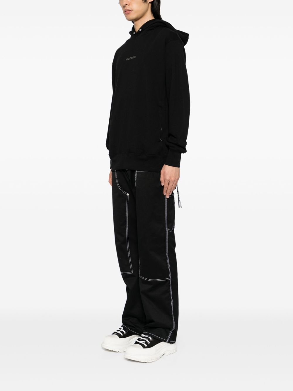 rhinestone-logo hoodie - 4