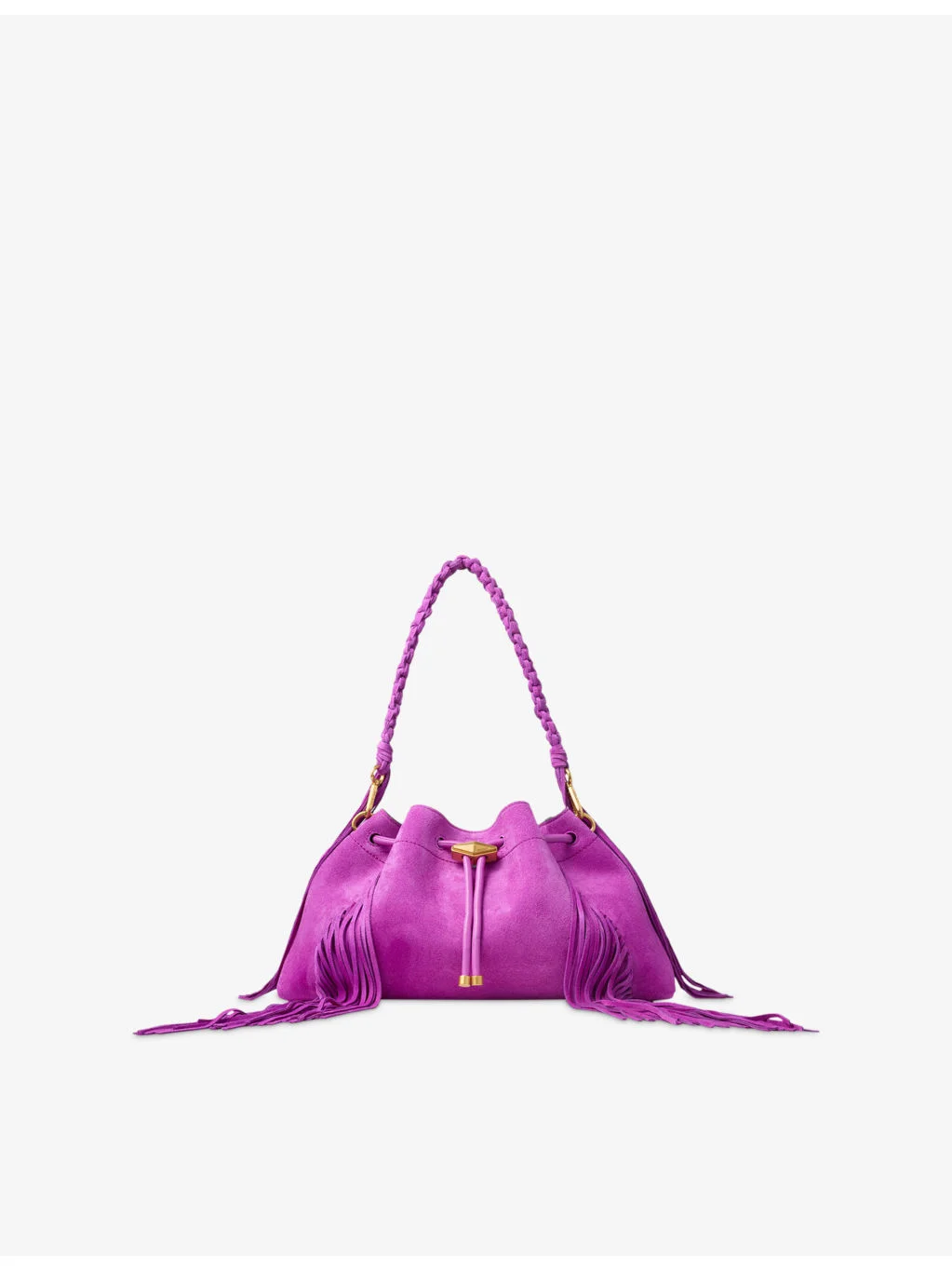 Cinch Medium Fringe Suede Handbag - 1