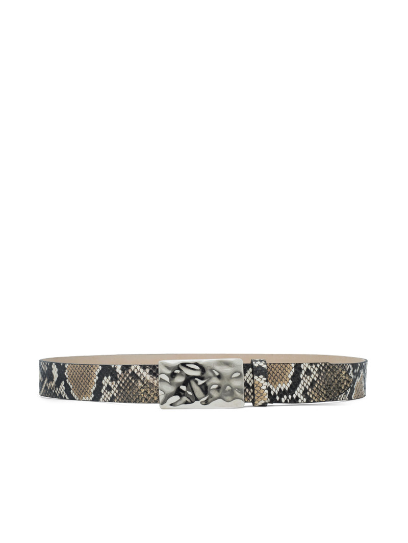 L'AGENCE Chara Snake-Embossed Leather Belt outlook